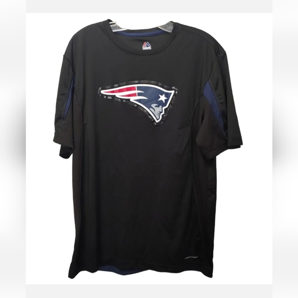 Majestic New England Patriots Cool Base Top Lg Activewear Doublesided Graphics - Picture 1 of 5